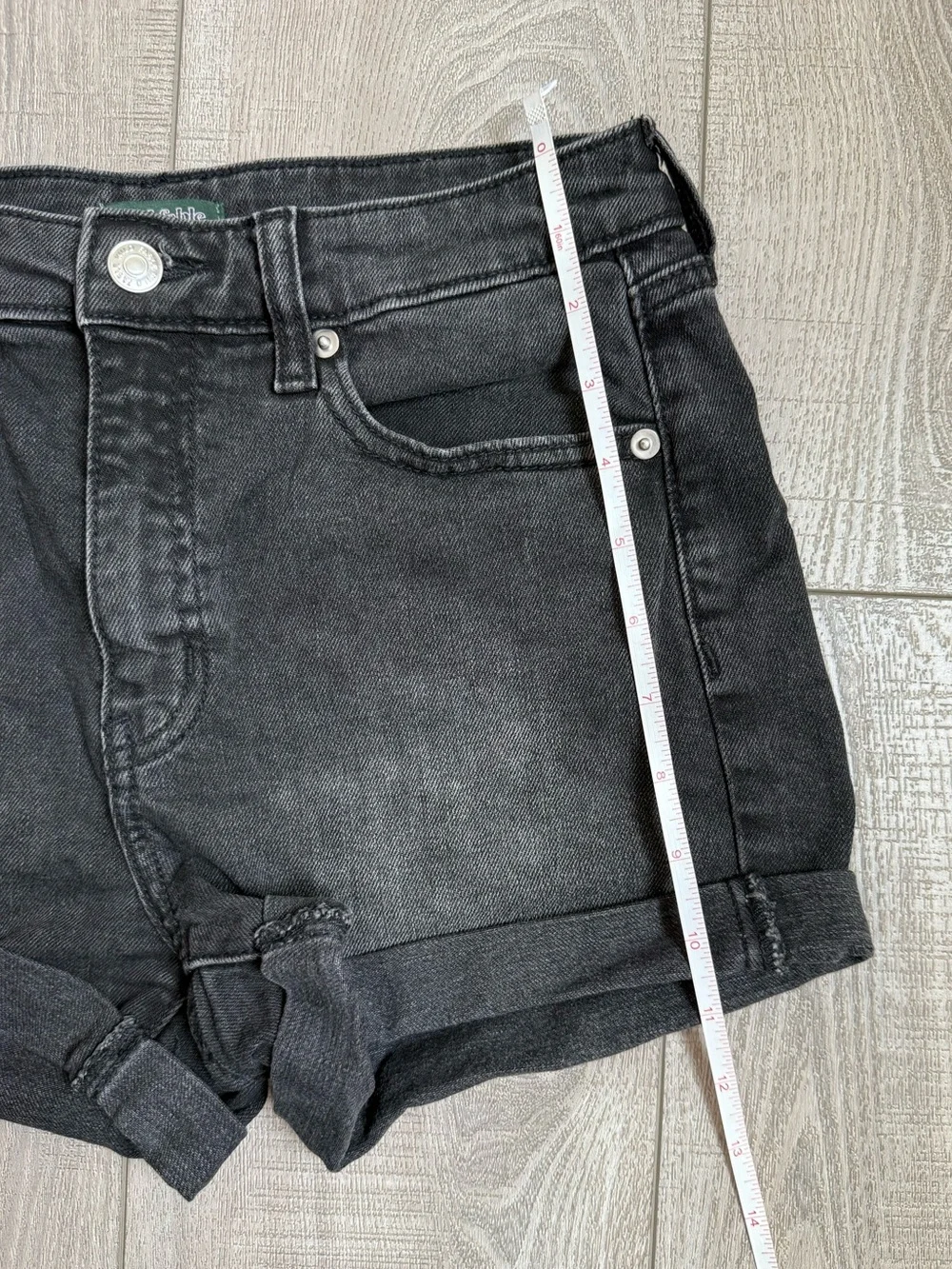 wild fable Black Rolled-Hem Denim Shorts - Picture 9 of 9